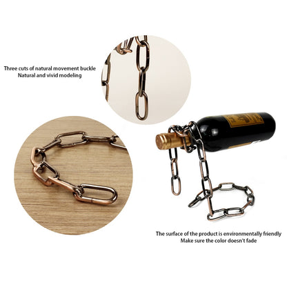 Metal Chain Hanging Wine Rack